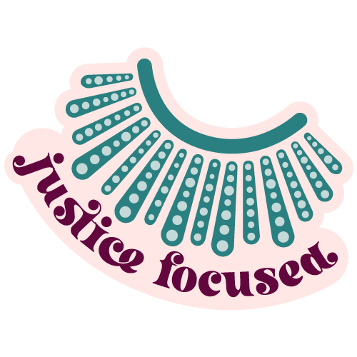Justice focused sticker