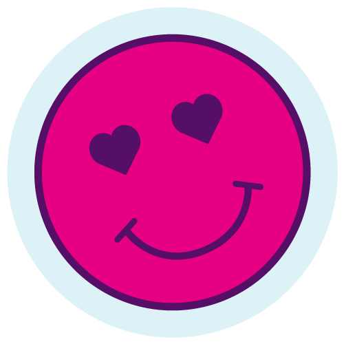 Hot pink smiley face